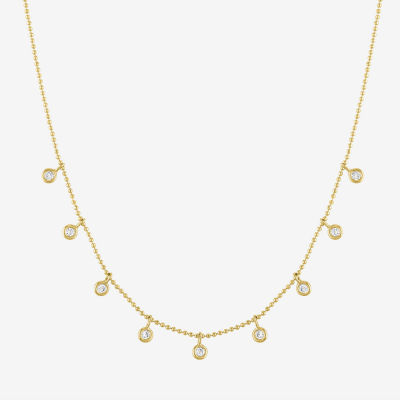 Diamond Addiction Bezel Drop (G-H / Si2-I1) Womens 1/4 CT. T.W. Lab Grown White Diamond 10K Gold Pendant Necklace