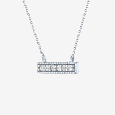 (G-H / SI2-I1) Diamond Addiction Womens 1/10 CT.T.W. Lab-Grown Diamond Bar Pendant Necklace