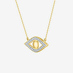 Diamond Addiction Womens 1/7 CT. T.W. Genuine White Diamond 10K Gold Evil Eye Pendant Necklace