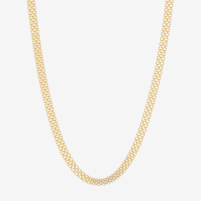 Made Italy 14K Gold Over Silver 18 Inch Solid Link Chain Necklace
