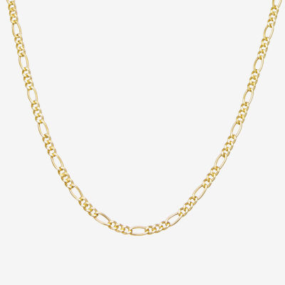Made In Italy Womens 14K Gold Over Silver 18 Inch Figaro Chain Necklace