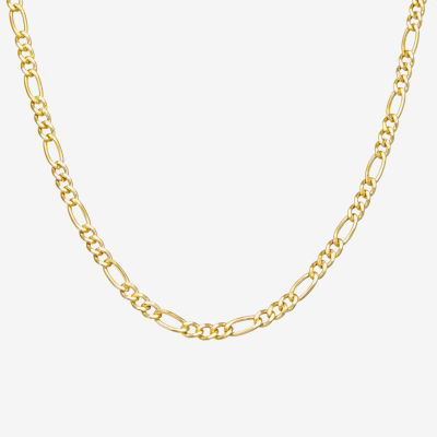 Made In Italy Womens 14K Gold Over Silver 18 Inch Figaro Chain Necklace