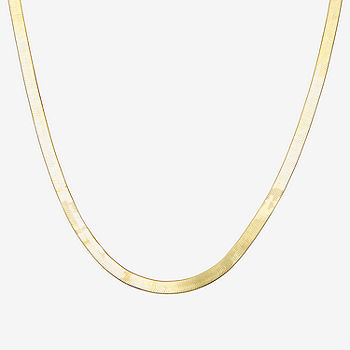 Made In Italy 14K Gold Over Silver 18 Inch Solid Herringbone Chain