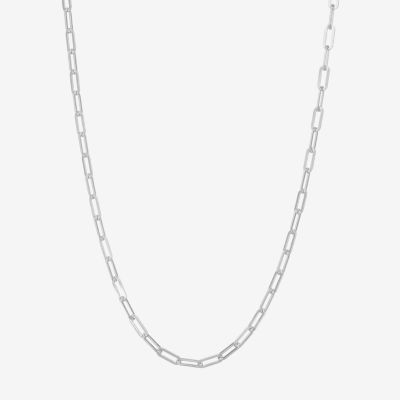 Made in Italy Womens 18 inch Sterling Silver Link Necklace Paperclip | One Size | Necklaces + Pendants Chain Necklaces | Nickel Free|Quick Ship