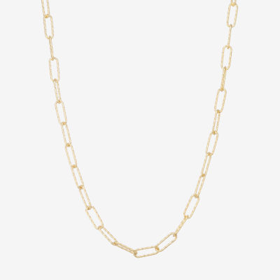Made In Italy Womens 18 - 24 Inch Gold Over Silver Link Necklace Paperclip