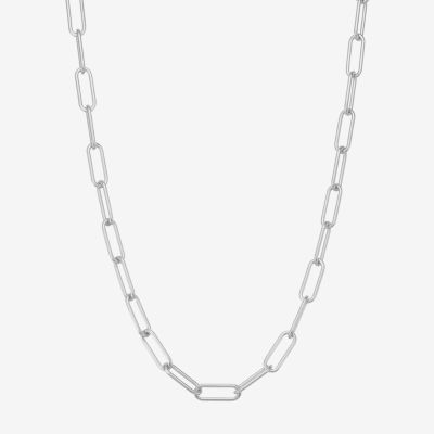 Made In Italy Womens Sterling Silver 18 Inch Link Necklace
