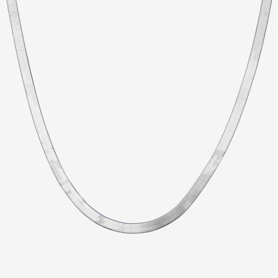 Made Italy Sterling Silver 18 - 24 Inch Solid Herringbone Chain Necklace