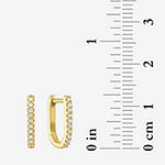 Diamond Addiction 1/10 CT. T.W. Genuine White Diamond 14K Gold Over Silver Hoop Earrings