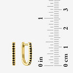 Diamond Addiction 1/10 CT. T.W. Genuine Black Diamond 14K Gold Over Silver Hoop Earrings