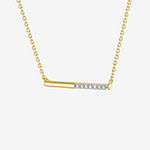 Diamond Addiction Womens 1/10 CT. T.W. Genuine White Diamond 14K Gold Over Silver Bar Pendant Necklace
