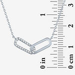 Diamond Addiction Womens 1/10 CT. T.W. Genuine White Diamond Sterling Silver Paperclip Pendant Necklace