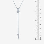 Diamond Addiction Lariat Style Womens 1/10 CT. T.W. Genuine White Diamond Sterling Silver Triangle Y Necklace