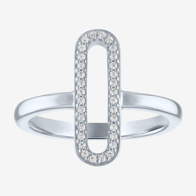 Diamond Addiction Womens 1/10 CT. T.W. Mined White Diamond Sterling  Silver Cocktail Ring