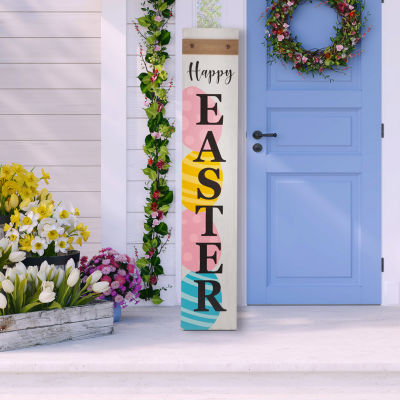 Glitzhome 42"H Wooden Happy Easter Porch Sign Easter Porch Sign
