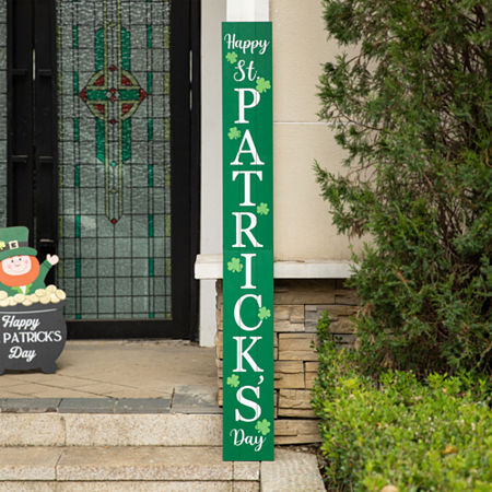 Glitzhome 60l Wooden St. Patricks Porch Sign St. Patricks Day Porch Sign, One Size, Green