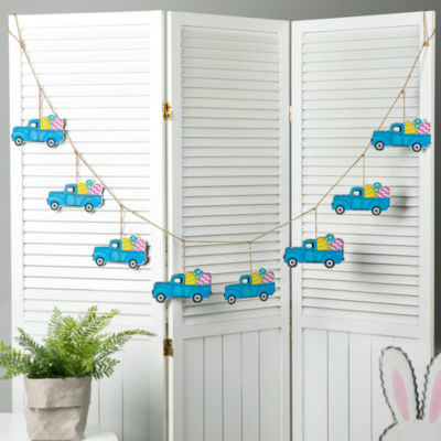 Glitzhome 6' Easter Metal Truck Garland