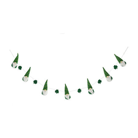 Glitzhome 6' St. Patrick's Gnomes Garland, One Size, Green