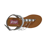 Pop Womens Equinox T-Strap Flat Sandals