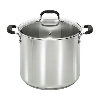 T-Fal Stainless Steel 12.-qt. Stockpot with Lid, Color: Stainless