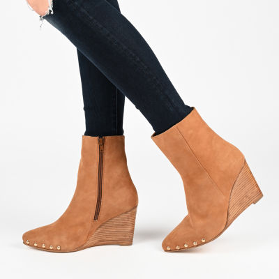 Journee Signature Womens Reeya Wedge Heel Booties