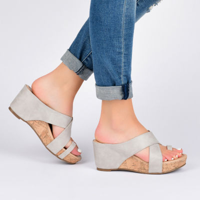 Journee Collection Womens Rayna Wedge Sandals