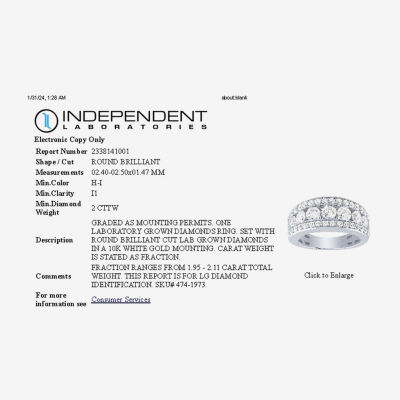 (H-I / I1) 3.5MM 2 CT. T.W. Lab Grown White Diamond 10K Gold Anniversary Wedding Band