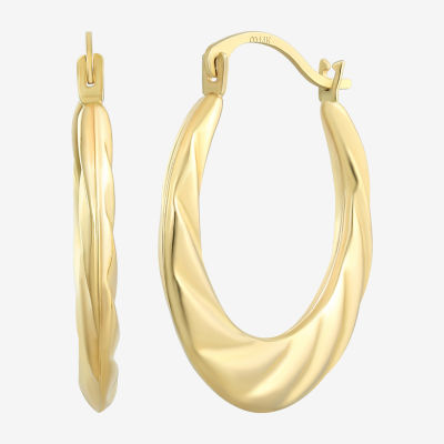 Womens 10K Gold 20mm Round Hoop Earrings