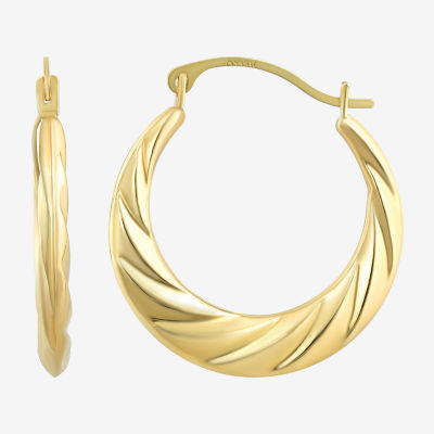 Womens 10K Gold 20mm Round Hoop Earrings
