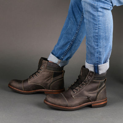 Territory Mens Yukon Block Heel Lace Up Boots