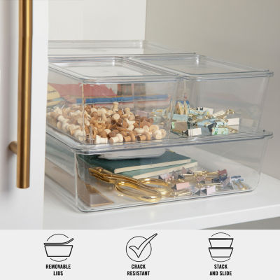 Martha Stewart 4 Pack Clear Storage Boxes And Lids