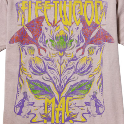 New World Juniors Fleetwood Mac Oversized Tee Womens Crew Neck Short Sleeve Graphic T-Shirt
