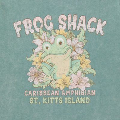 Juniors The Frog Shack St. Kitts Island Oversized Tee Womens Crew Neck Short Sleeve Graphic T-Shirt