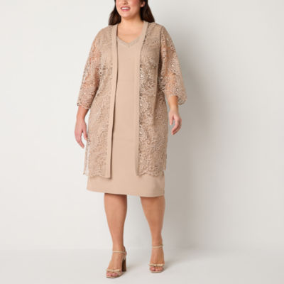 Maya Brooke Womens Plus Jacket Dress