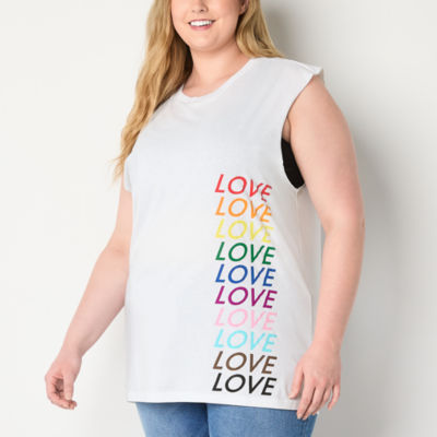 Hope & Wonder Pride Extended Sizes 'Love' Sleeveless Tank Top