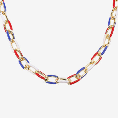 Bijoux Bar Gold Tone 16 1/2 Inch Link Necklace