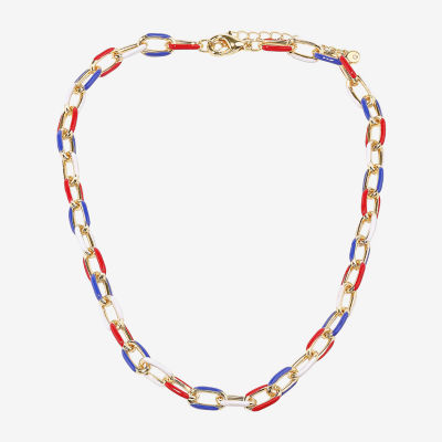 Bijoux Bar Gold Tone 16 1/2 Inch Link Necklace