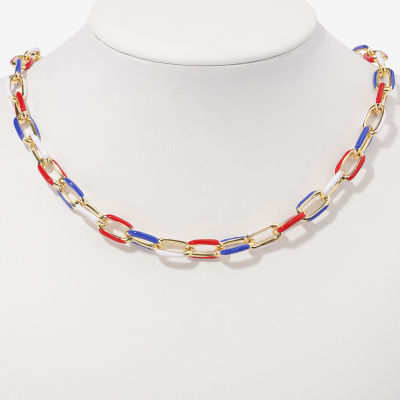 Bijoux Bar Gold Tone 16 1/2 Inch Link Necklace