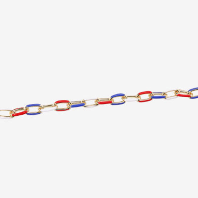 Bijoux Bar Gold Tone Gold Tone 7 Inch Solid Link Bracelet