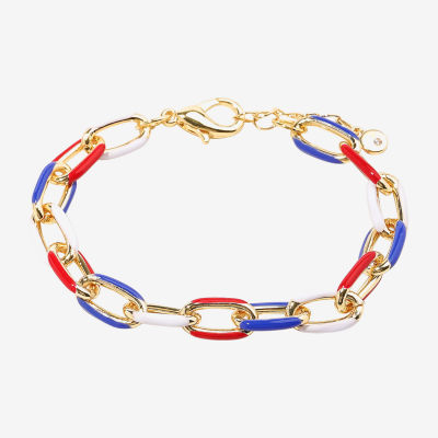 Bijoux Bar Gold Tone Gold Tone 7 Inch Solid Link Bracelet