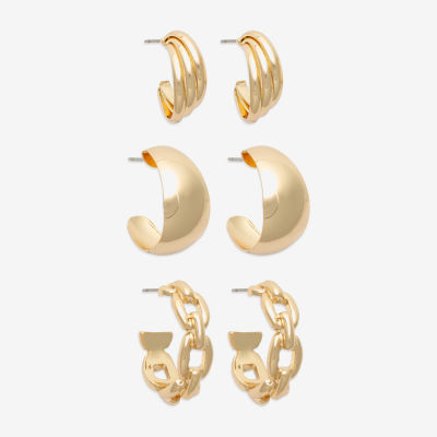 Mixit Womens Hypoallergenic 3 Pair Earring Set