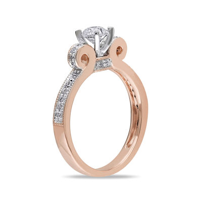 1/2 CT.T.W. Natural Diamond 14K Rose Gold Engagement Ring