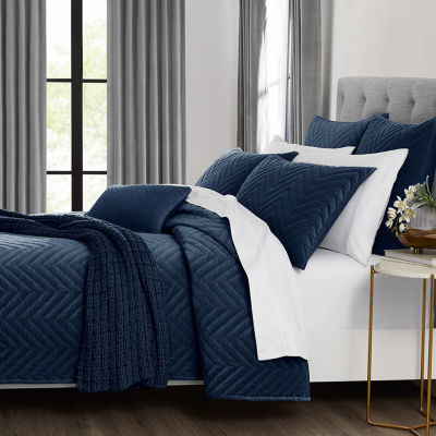 Fieldcrest Luxury Cotton Chevron Velvet Quilt