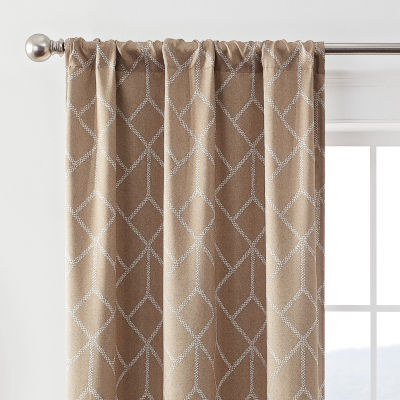 Eclipse Kerry Geo Diamond Rod Pocket Energy Saving Blackout Set of 2 Curtain Panels