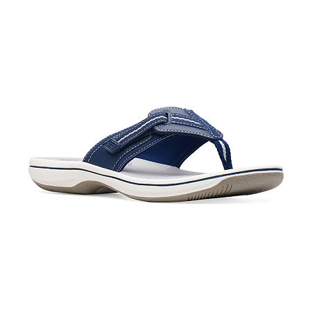 Clarks Womens Cloudsteppers Brinkley Jazz Flip-Flops, 10 Medium, Blue
