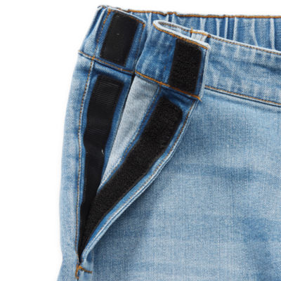mutual weave Mens Easy-on + Easy-off Seated Wear Adaptive Stretch Fabric Straight Leg Jean