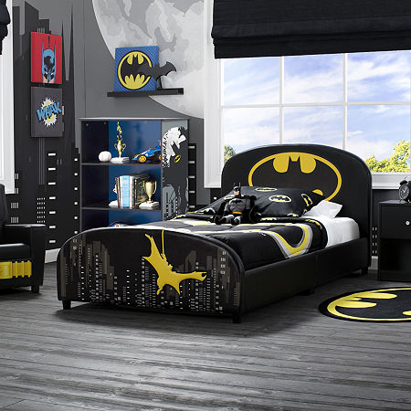 DC Comics Batman Upholstered Twin Toddler Bed, One Size, Black