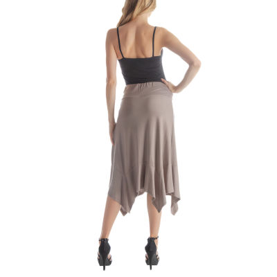 24seven Comfort Apparel Womens Mid Rise Midi A-Line Skirt