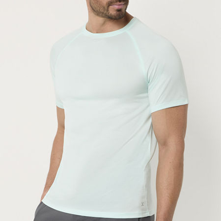 Xersion EverAir Mens Crew Neck Short Sleeve Quick Dry Active T-Shirt, Large, Blue