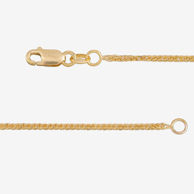 Made in Italy 14K Gold 20 Inch Solid Wheat Chain Necklace