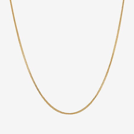 Made in Italy 14K Gold 20 Inch Solid Wheat Chain Necklace, One Size